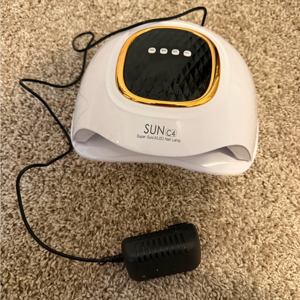 C4 LED Nail Lamp with Gold and White Finish